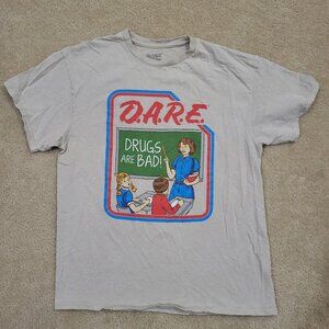 D.A.R.E. Drugs Are Bad Graphic T-Shirt Retro 90s Anti Drug Tee Large Streetwear